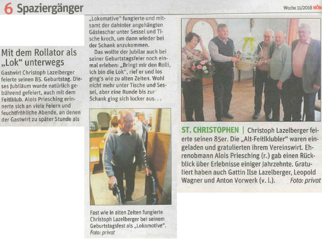 85er Geburtstag Lazelberger Christoph